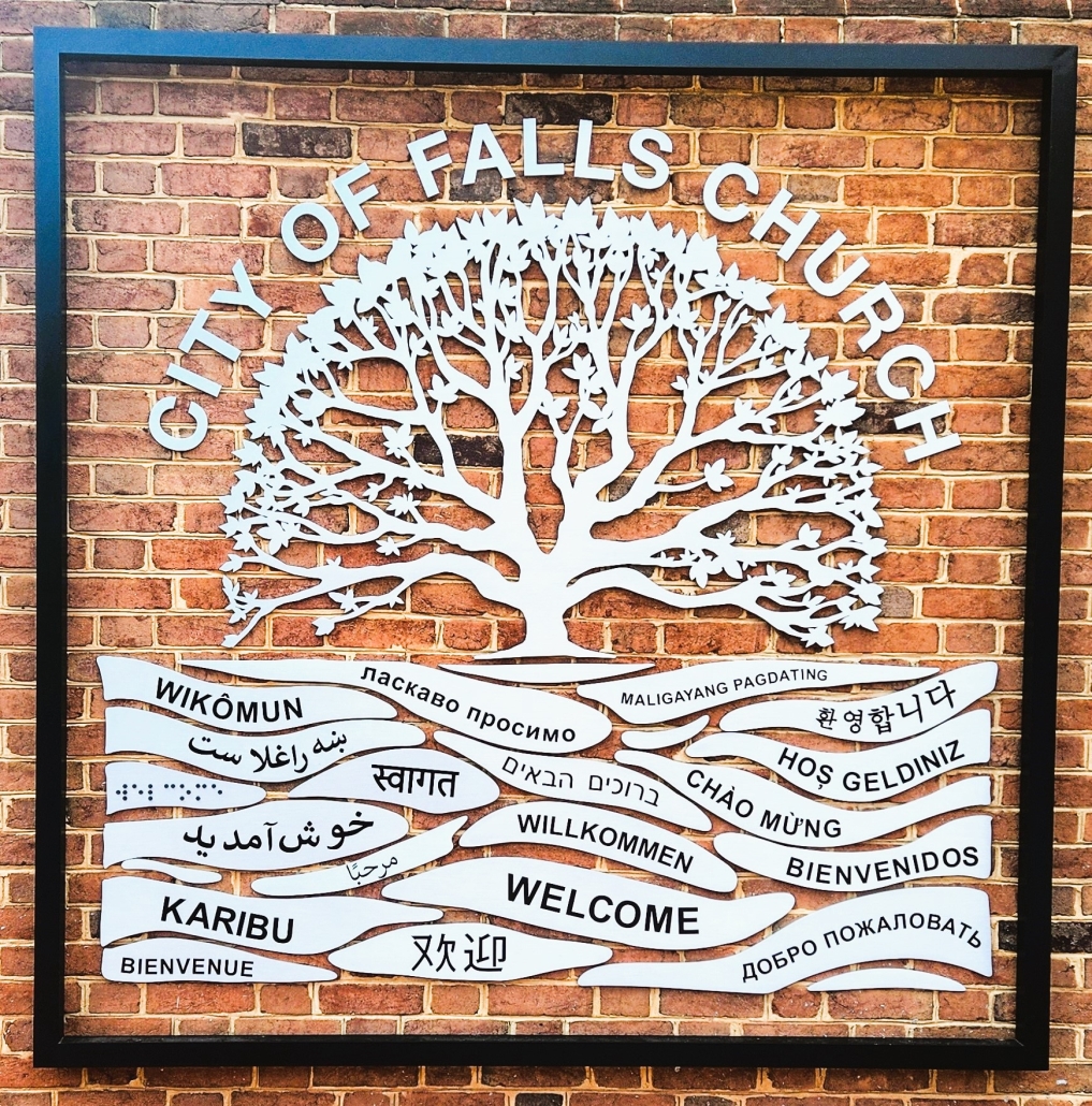 Art Walk - Welcome sign at City Hall