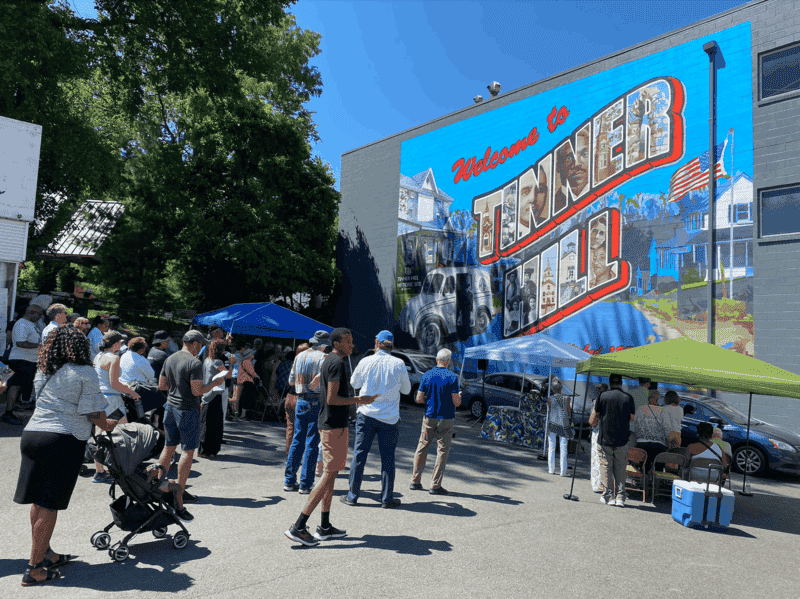 BabyStroller Tinner Hill Mural dedication